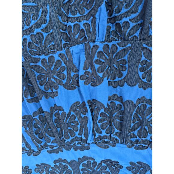 Zara Embroidered Fit & Flare Mini Dress Blue Size Small - Picture 8 of 10